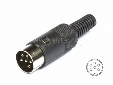 Zcze DIN 6-pin mskie na kabel, typ 660
