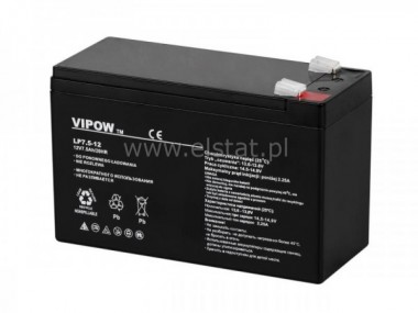 CP 1275   akumulator elowy 12V  7,5 Ah  Vipow