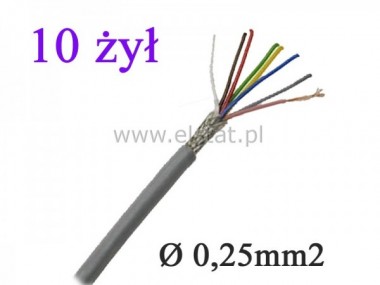 Kabel  LIYCY  10 x 0,25mm2 w ekranie linka