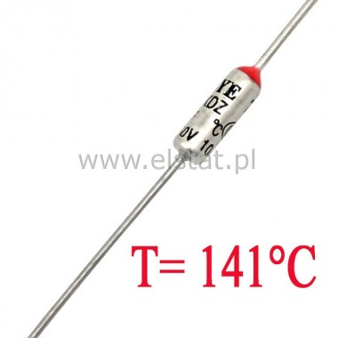 Bezpiecznik termiczny 10A  141C axialny; THT