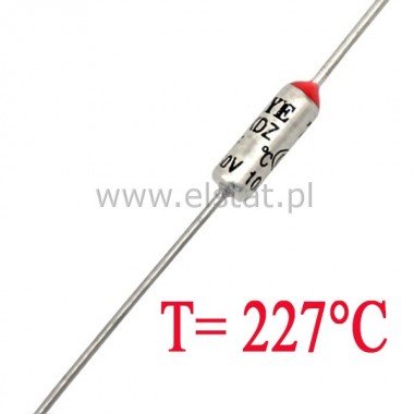 Bezpiecznik termiczny 10A  227C  axialny; THT 
