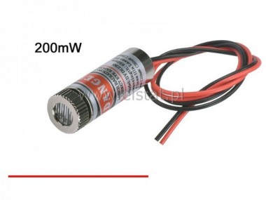Laser liniowy 3-5V; 200mW czerwony; wiksza moc
