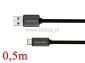 Kabel WT USB - WT USB typ C czarny 0,5m ( 3.0v)