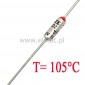 Bezpiecznik termiczny 10A  105C  axialny; THT