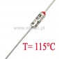 Bezpiecznik termiczny 10A  115C; axialny; THT