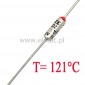 Bezpiecznik termiczny 10A  121C  axialny; THT