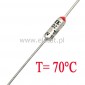Bezpiecznik termiczny 10A  70C  axialny; THT