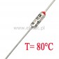 Bezpiecznik termiczny 10A  80C  axialny; THT