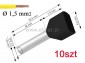 Kocwka izolowana 2x1,5 L= 10mm; czarna; (10szt) 