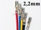 Konektor 2,2mm przewd 20cm; 5-kolorw: B,R,BL,W,Y