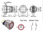 Przycisk chwilow LED 5-24V  czerwony paski; 22mm 