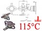 Termostat bimetaliczny 250VAC 10A 115C poziomy NO