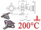 Termostat bimetaliczny 250VAC 10A 200C poziomy NO