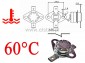 Termostat bimetaliczny 250VAC 10A 60C poziomy NC