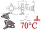 Termostat bimetaliczny 250VAC 10A 70C poziomy NO