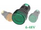 Woltomierz okrgy  LED zielony 6- 48VAC  