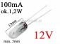 arwka 12V; 0,1A; miniaturowa biaa; 1,2W; 5mm