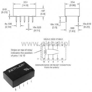 Przek. 3V chwilowy AZ8502-3, 2x styk prze.