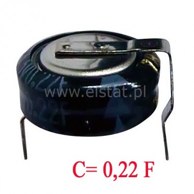 0,22F  5,5V kondensator pamici poziomy 10,5x5mm