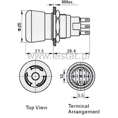 Przycisk bezpieczestwa  LAS1-AGQ, 1 tor; 22mm