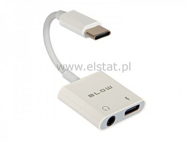 Adapter USB WT typ C - USB GN typ C + GN Jack 3.5