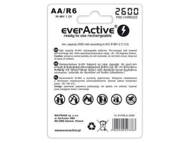 Akum. EverActive ( Ni-MH ) 1,2V  R6  2600mAh  