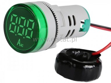 Amperomierz LED; 230V AC; 28mm 0-100A; zielony