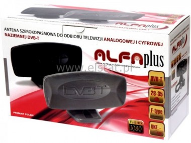 Antena DVB-T Alfa Plus, wewntrzna. czarna