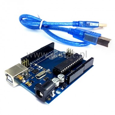 Arduino  UNO r3 + kabel; Atmega328 ( wtyk 2,1/5,5)