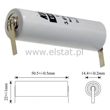 Bateria ( litowa ) 3,6V ER14505; AA 2700mA blaszki