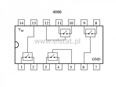 CMOS 4066  cztery klucze analogowe DIL14
