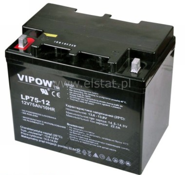 CP 12750  akumulator elowy VIPOW 12V 75Ah