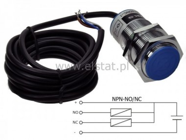 Czujnik indukcyjny, fi 30x55mm, NPN, NO/NC, kabel