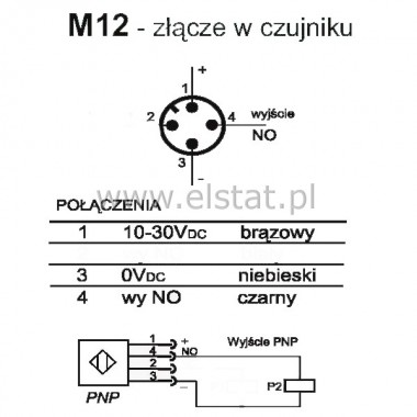 Czujnik indukcyjny LR18XBF08DPOY-E2; PNP, NO, M12