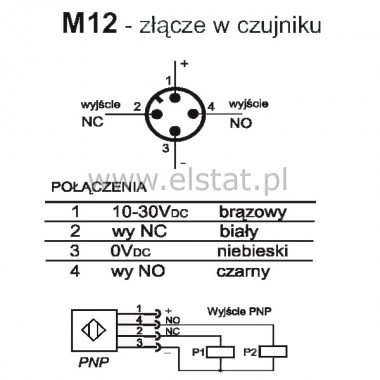 Czujnik indukcyjny TID1204PK ( PNP, NO/ NC, M12)