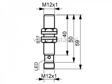 Czujnik indukcyjny TIDC1202RK ( NC, 2P, M12 )