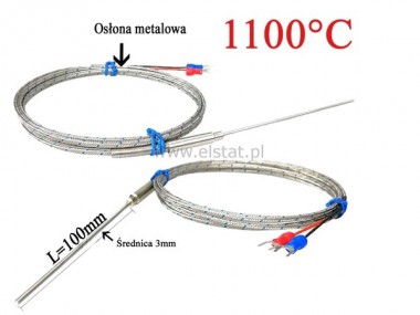 Czujnik temperatury typu K; 3x10cm; 1100�C; 1,5m