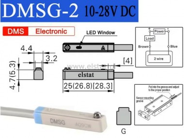 Elektroniczny czujnik si�ownika; DMS-G; 2 przewody