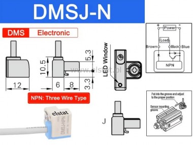 Elektroniczny czujnik si�ownika; DMS-J; NPN