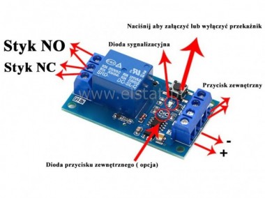 Elektroniczny przekanik bistabilny; 12V DC