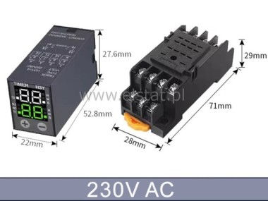Elektroniczny przekażnik czasowy; 230V AC; LED; 4P