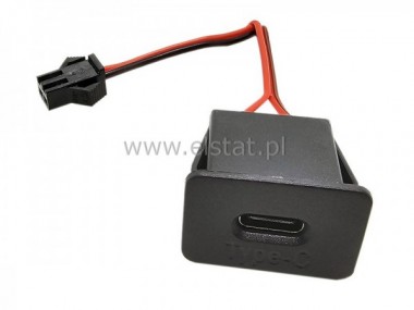 Gniazdo USB-C do obudowy na zatrzask z przewodem