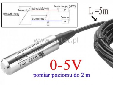 Hydrost 0-5V; sonda poziomu cieczy; 2m; kabel 5m