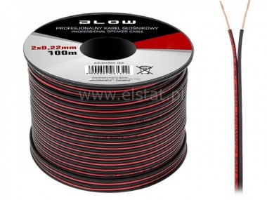 Kabel gonikowy 2x 0,22mm BLOW czarno-czerwony 