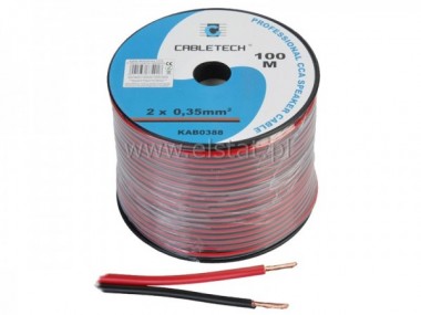 Kabel gonikowy 2x 0,35mm CCA czarny + czerwony