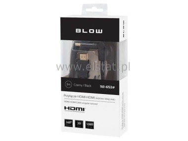 Kabel  HDMI - HDMI  3m  ktowy BLACK 2.0