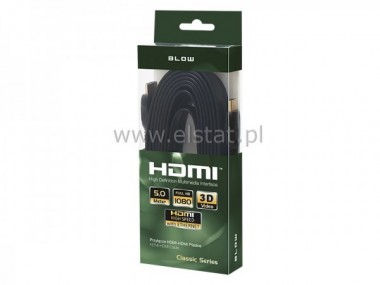 Kabel  HDMI - HDMI  5m  paski kabel  CLASSIC