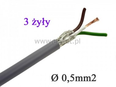 Kabel  LIYCY  3 x 0,5  przewd  ekranowany 300V