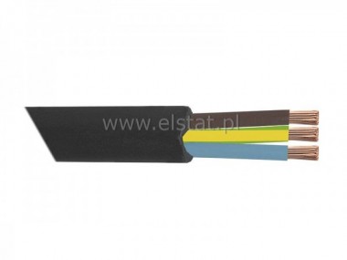 Kabel sieciowy, 3m ( 3x1.5mm) czarny, guma; HQ