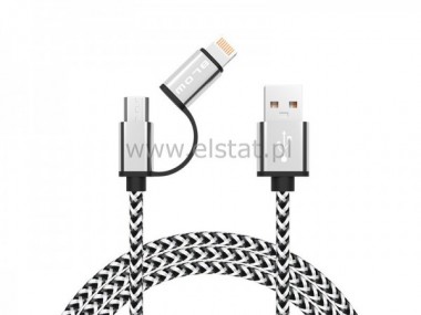 Kabel USB -  2 w 1  micro / IPHONE 5  ( 1m ) oplot